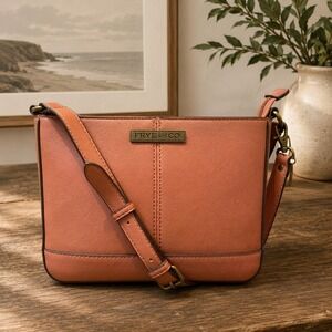 Frye and Co Vegan Leather Dusty Rose Crossbody Bag NEW Zipper Adjustable Pockets